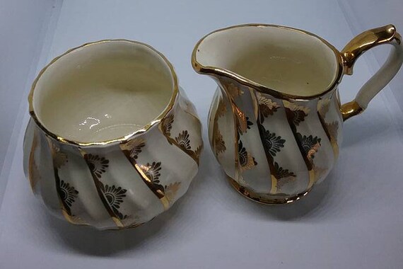 Creamer and Sugar Bowl, Vintage Cream and Sugar Bowl, Sadler Cream and Sugar Bowl, Vintage Sadler England Cream and Sugar, Retro China Set