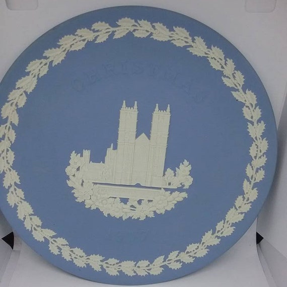 Vintage Wedgwood Jasperware Plate, Westminster Abbey, Christmas 1977 Plate