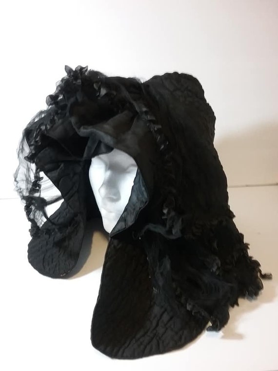 Antique Victorian Mourning Bonnet