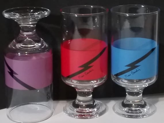 Pierre Cardin Colored Pedestal Drinking Glasses