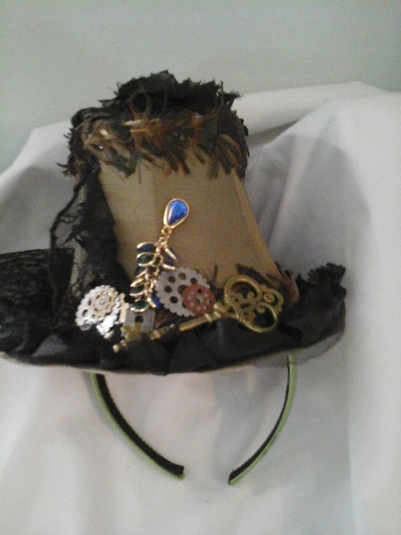 Steampunk Women's Fascinator, Mini Top Hat,