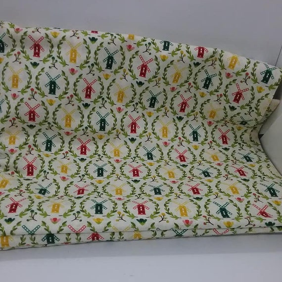 3 Yards Windmill Print Material. Made by Colorblok, for Joann Fabric Stores