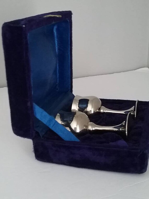 Vintage Silver Plated Goblets in Velvet Box, Sherry