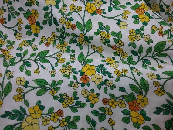 3 Yards Small Floral Print Material, Bright Fabric