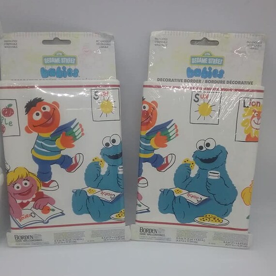Vintage 10 Yards Sesame Street Wall Border, Prepasted