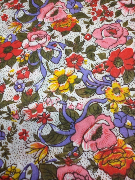 4 Yards Cotton/poly Floral print, Floral Material, Multi Colors Fabric, Victorian Inspired Floral
