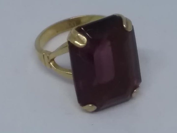 Vintage 1980's Statement Ring, Avon Amethyst