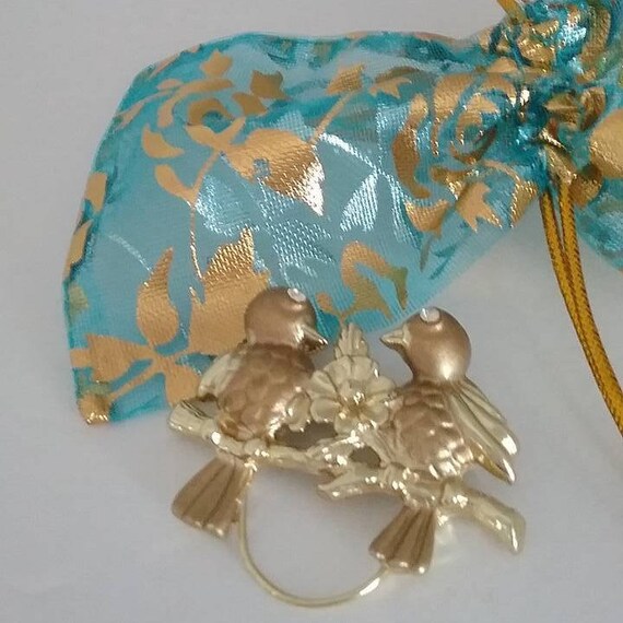 Vintage Love Birds Brooch, on a Branch