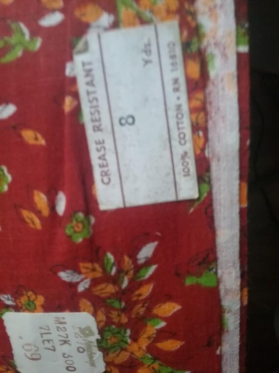 Vintage Terra Cotta Fabric, 8 Yards, Cotton Autumn Colors