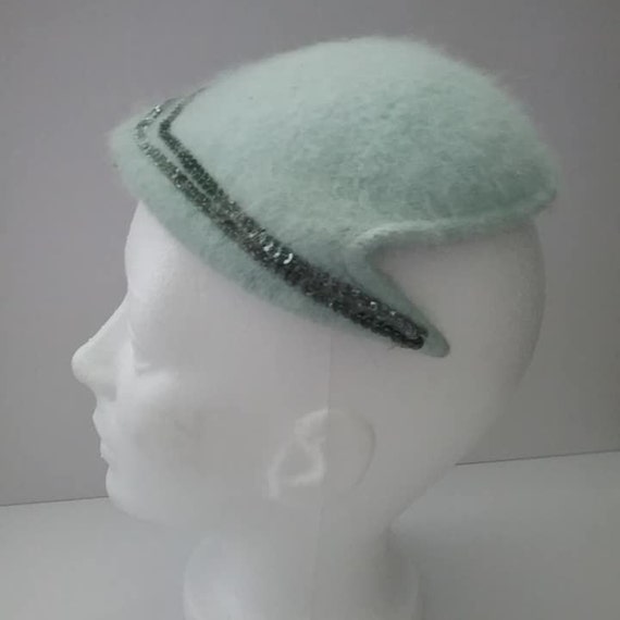 Vintage Blue Mohair Calot,