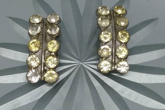 Vintage Rhinestone Dress Clips, 1930's Wedding, Bridal