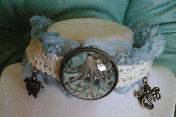 Steampunk Nautical Octopus Choker