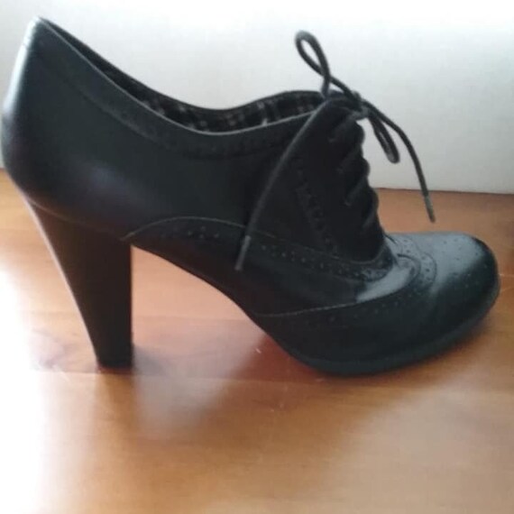 Victorian Steampunk, Goth Black Lace up Granny Boo