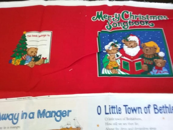 Christmas Material, Christmas Song Book Fabric Panel, VIP Cranston