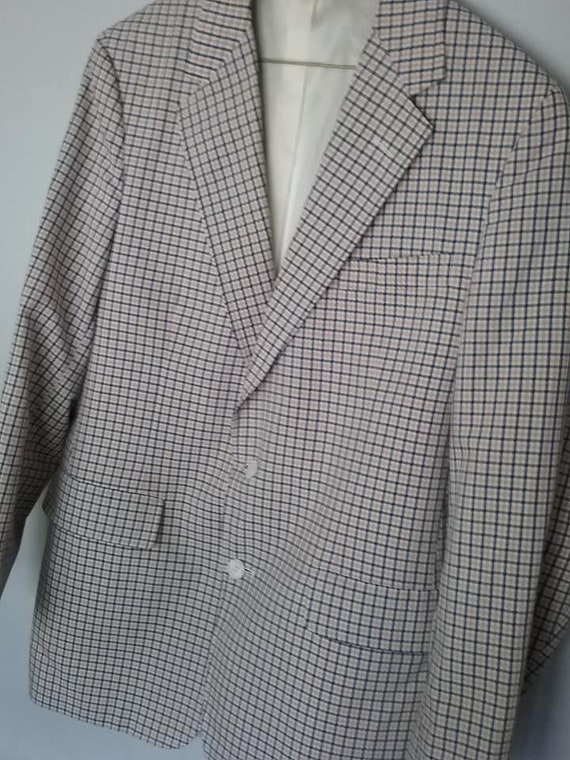70's Plaid Sport Jacket, Men's 40 Blazer