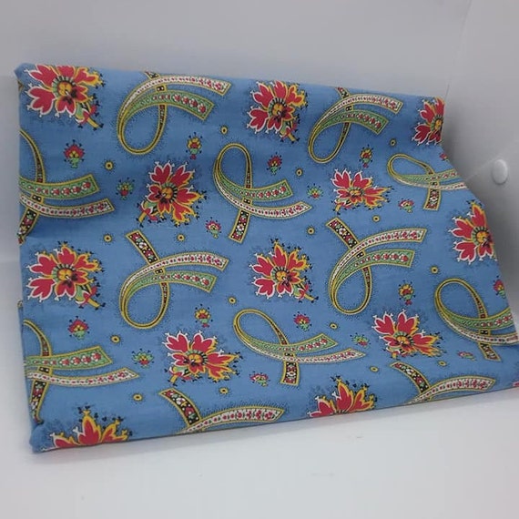 Cotton Print Material, 2 Yards, Floral Fabric,
