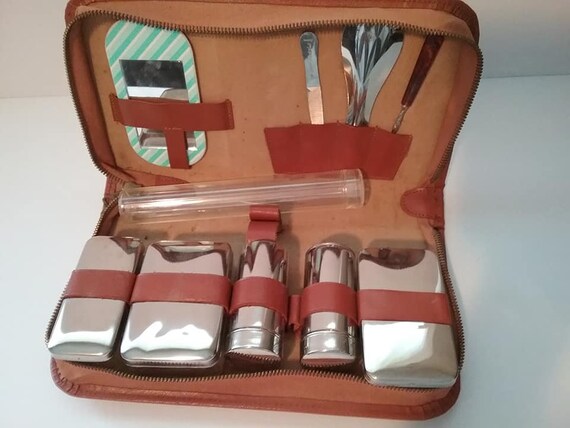 Vintage Men's Grooming Kit, Vintage Made in Germany Grooming Travel Kit, Retro Men's Vanity Kit, German Men's Grooming Kit, Men's Travel Kit