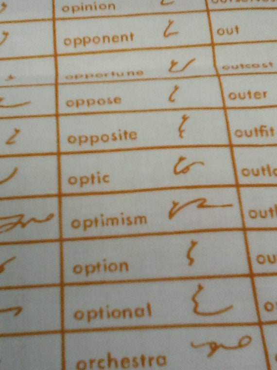 2 Yards Cotton Novelty Fabric, Shorthand. Novelty Material, Office Stenographer Novelty Fabric
