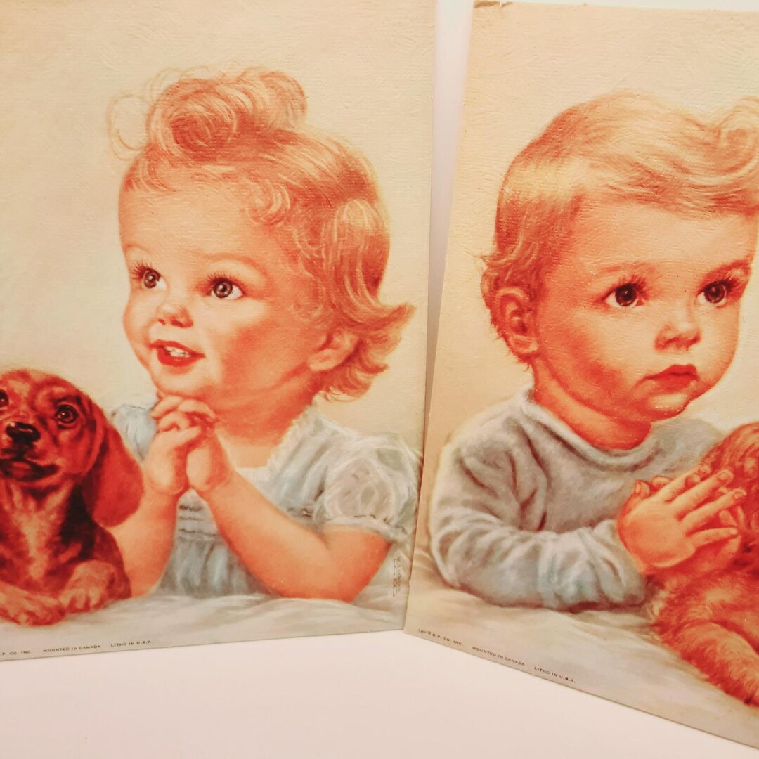 Fine Art Prints by Gellman Boy and Girl Praying pals Etsy
