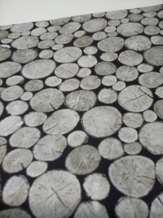 1 Meter Novelty Cotton Fabric, Nature Lovers, Tree Theme Material, Black and Grey Tree Trunks from Naturescapes