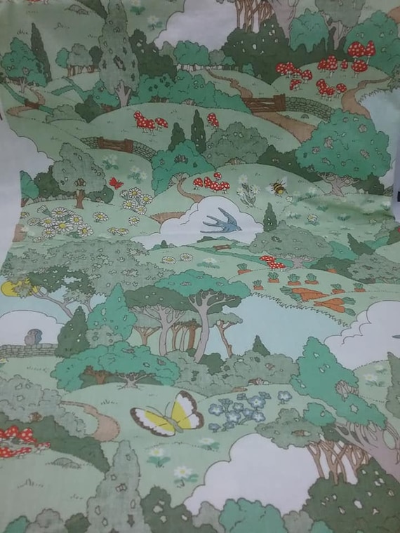 2 Yards 100% Cotton Material, Meadowland Print Fabric, by Cyrus Clark Co Inc