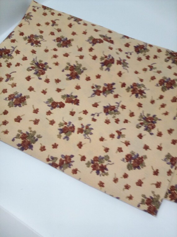 Polyester Floral Fabric, 1 Yard Polyester Material, Marocain Tsumani Rotary Print