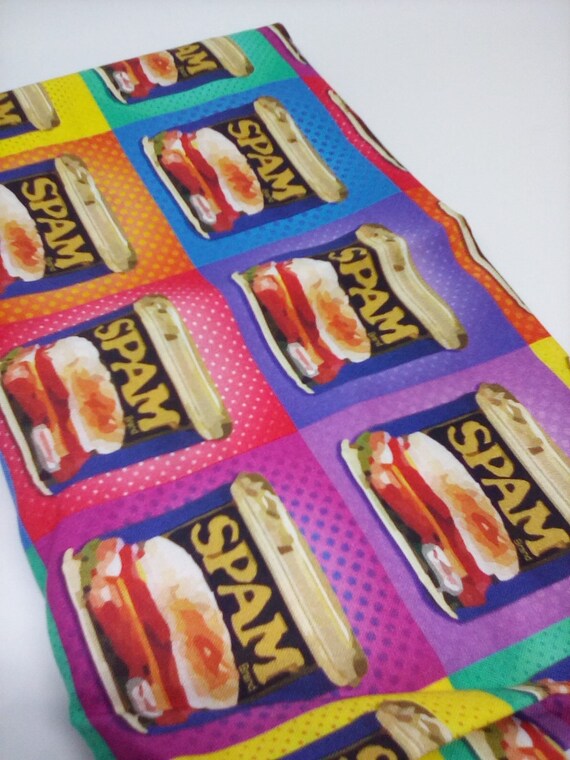 Novelty Cotton Fabric, Licensed Spam Ham Material, Retro Spam Advertising Novelty Fabric