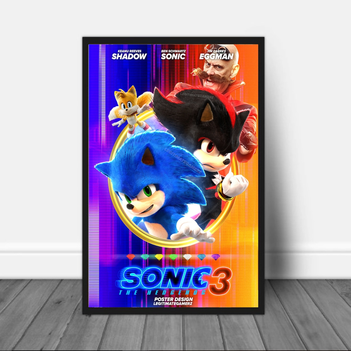 Sonic 3 Movie Poster Sonic the Hedgehog 3 Poster Sonic the Etsy