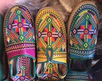 Ladies Pink/Yellow/Turquoise/Red Embroidery Shoes 071