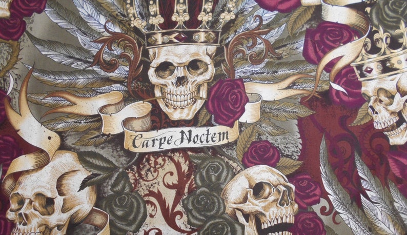 Royal Skull Carpe Noctem Tote Bag Purse