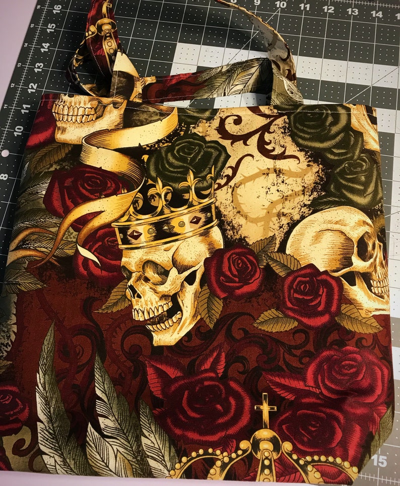 Royal Skull Carpe Noctem Tote Bag Purse