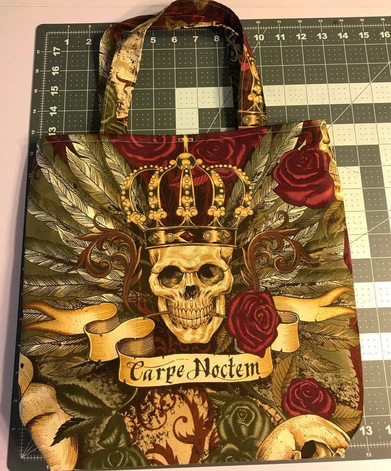 Royal Skull Carpe Noctem Tote Bag Purse
