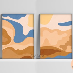 Seascape abstract shape painting for living room
