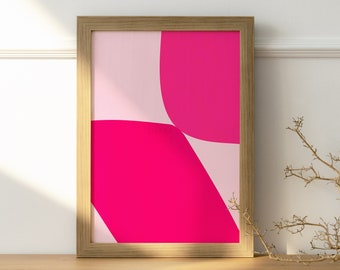 Abstract Geometric Pink Fuchsia Wall Art