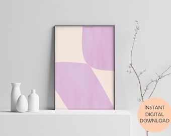 Abstract Geometric Square Purple Lilac Wall Art