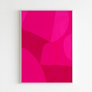 Hot Pink and Magenta Geometric Shape Abstract Wall Art