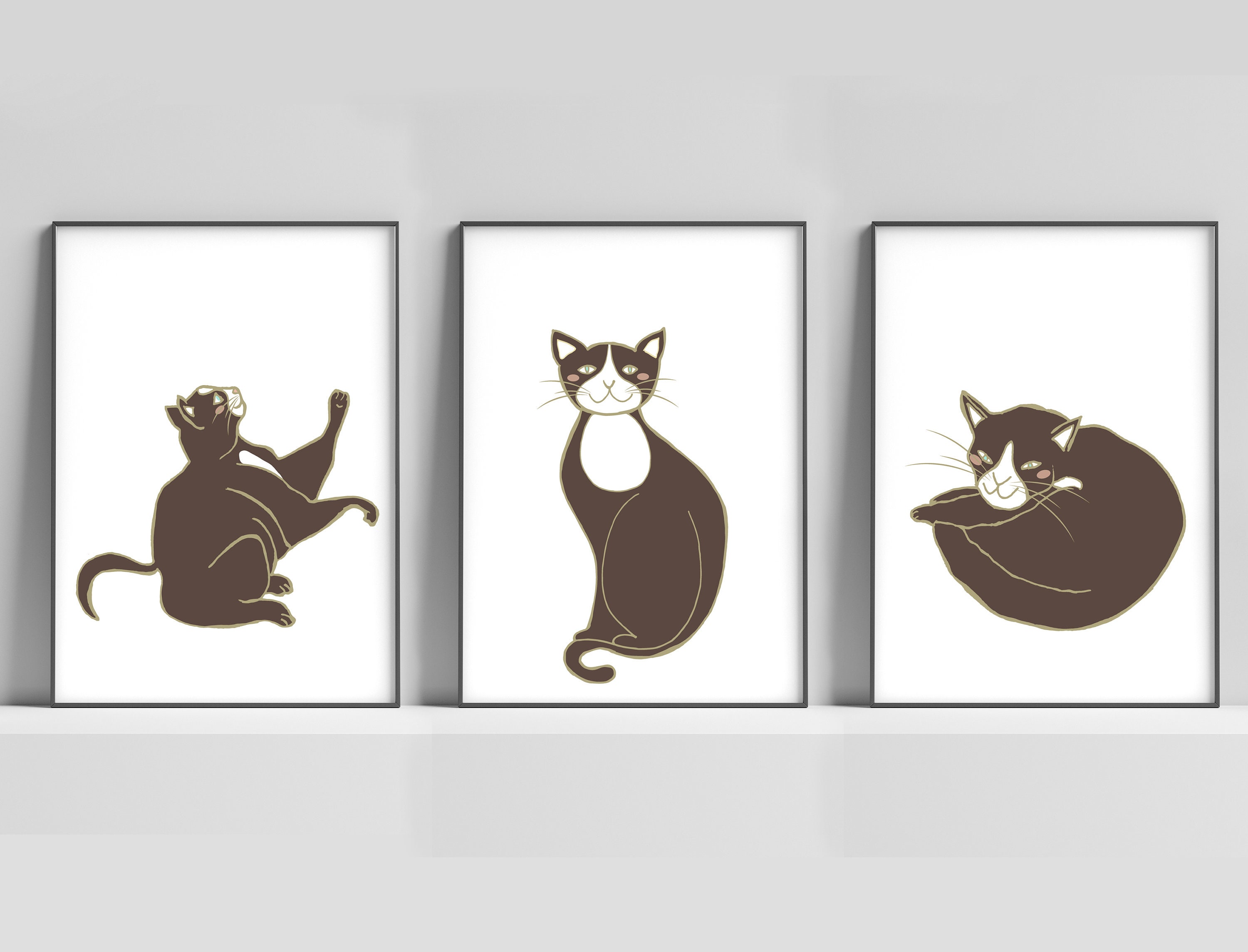 Adorable Black Cat Wall Art for Kids | Baby Room Decor | Printable ...