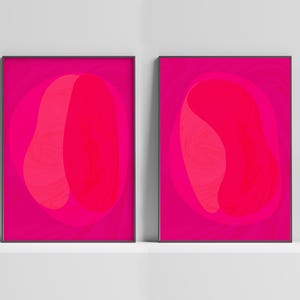 VIBRANT Pink Magenta Shape Abstract Printable Wall Art