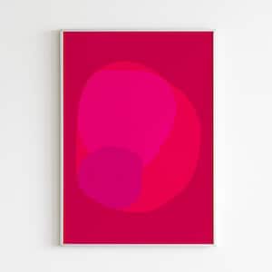 Hot Pink and Magenta Bold Shape Abstract Wall Art