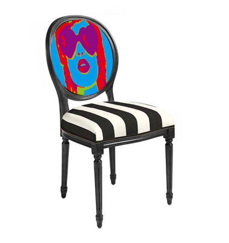 Pop Art Chairs Bright Colors Customizable Sold Individually Etsy