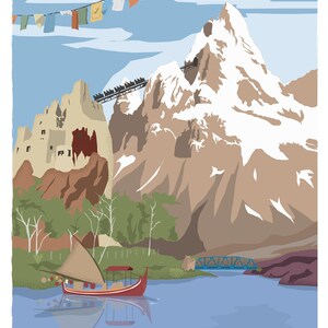 Expedition Everest and Forbidden Mountain print with iconic roller coaster design