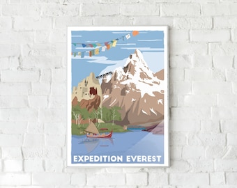 Disney Souvenir |Expedition Everest | Animal Kingdom inspired Wall Art | Poster