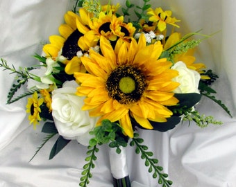 Sunflower and White Wedding Floral