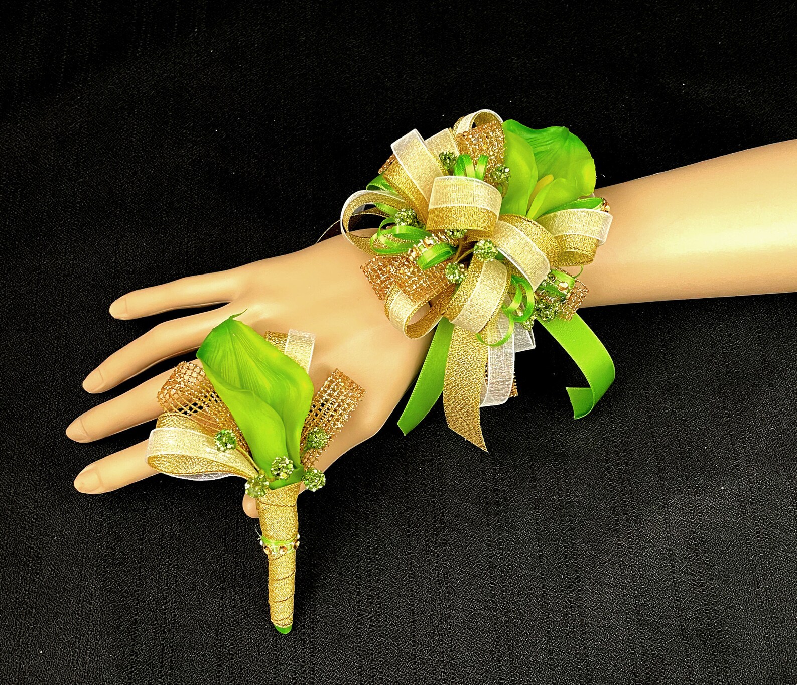 Lime Green Wrist Corsage or Boutonniere for Prom Etsy