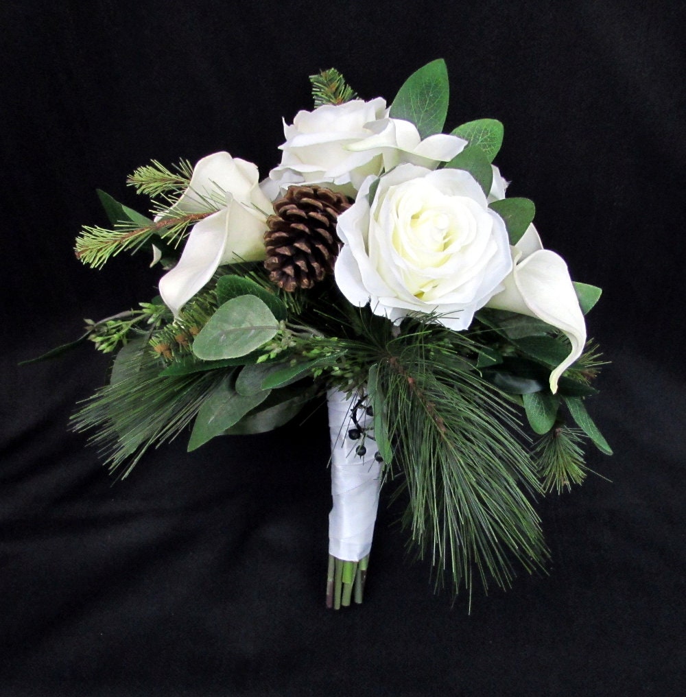 White Green Pine Bouquet