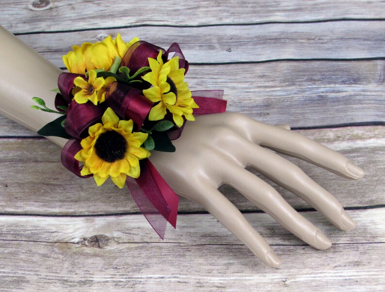 Sunflower and Red Rose Wedding Floral Etsy