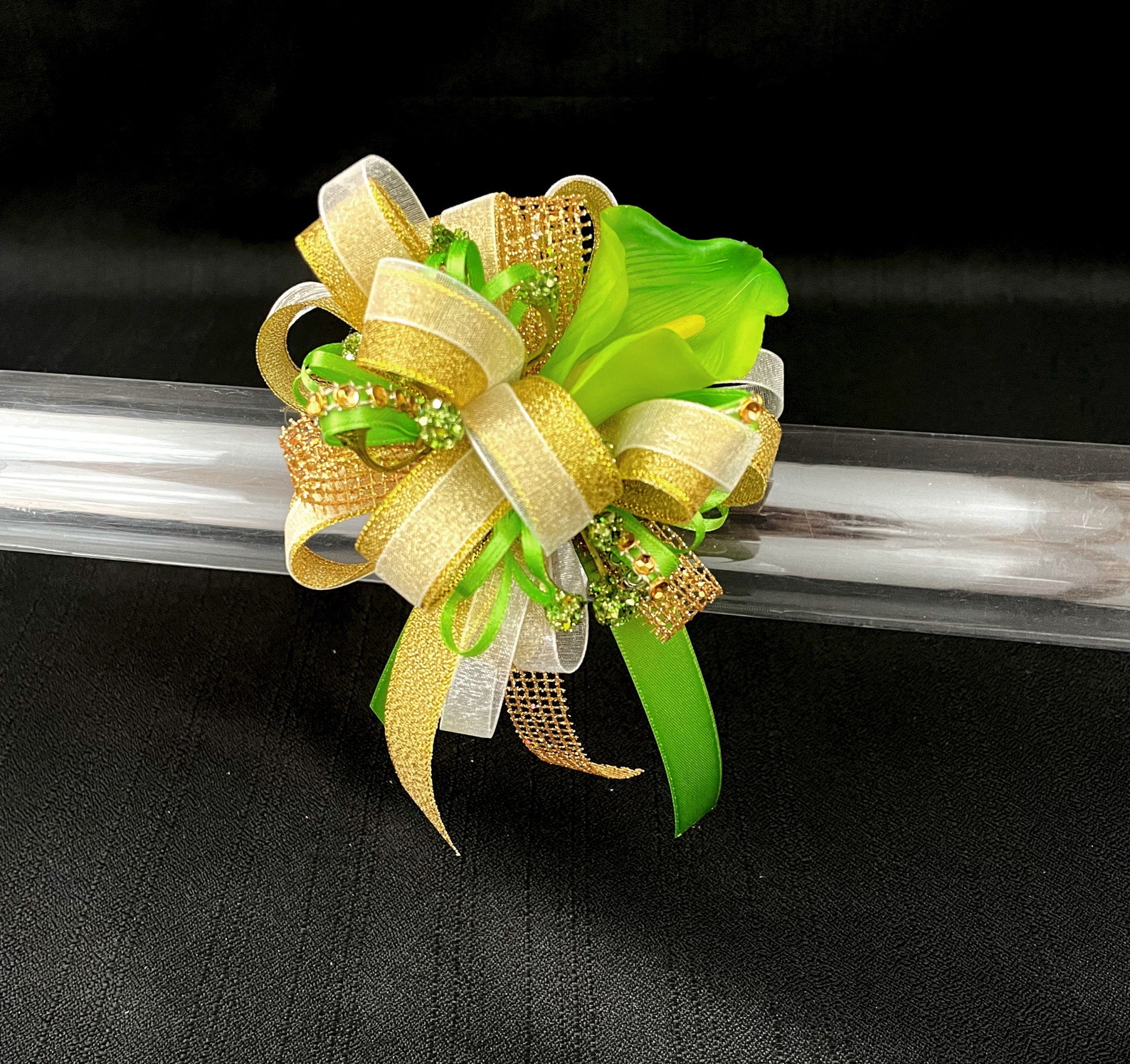 Lime Green Wrist Corsage or Boutonniere for Prom Etsy