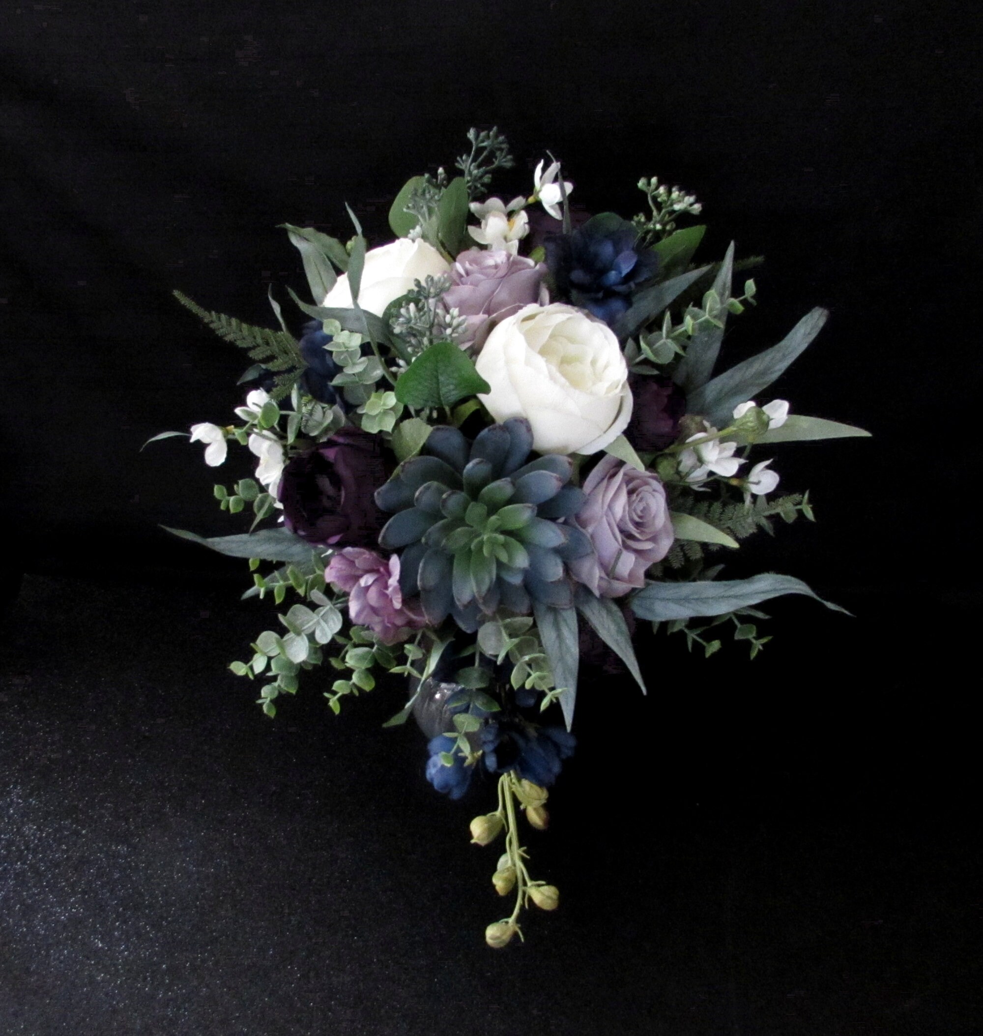 Dusty Purple Cascading Succulent Bridal Floral