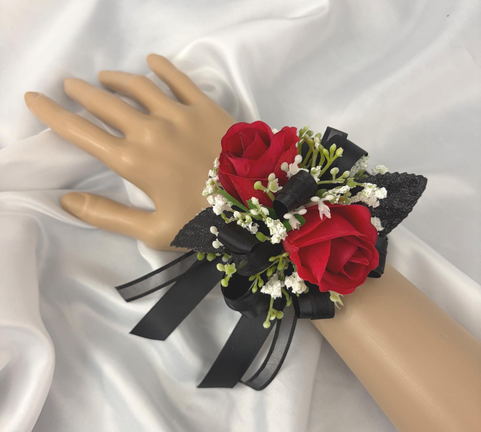 Black and Red Corsage Prom - Etsy