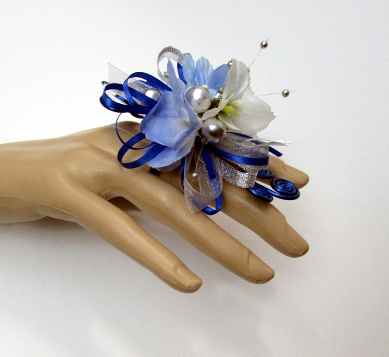 Royal Blue Wire Matching Wrist and Ring Corsages - Etsy